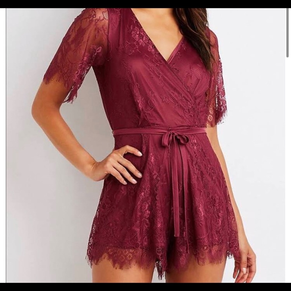 Charlotte Russe purple lace romper